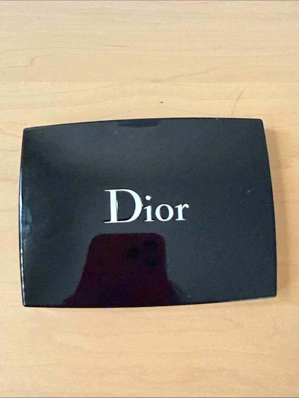 Dior Black Gloss Compact Case with White Logo